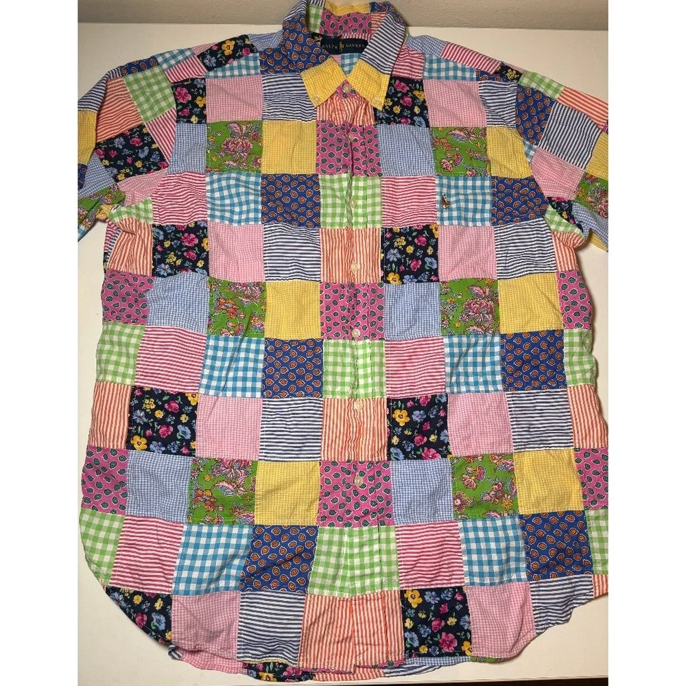 Polo Ralph Lauren Patchwork Button Down Shirt | XL